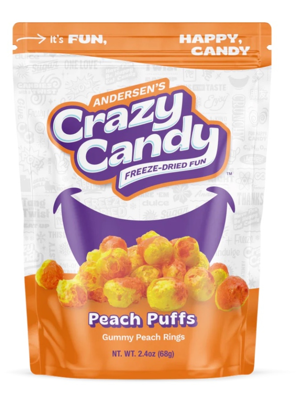 5 Bags of Crazy Candy Freeze-Dried Peach Puffs
2.4 oz each
